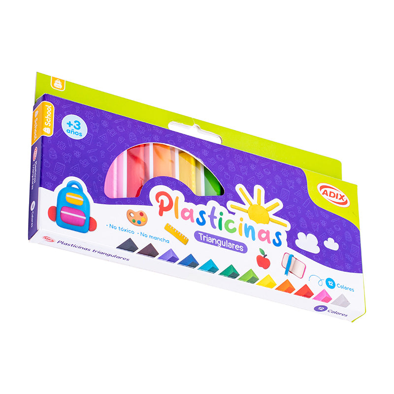 Plasticina ADIX triangular 12 colores