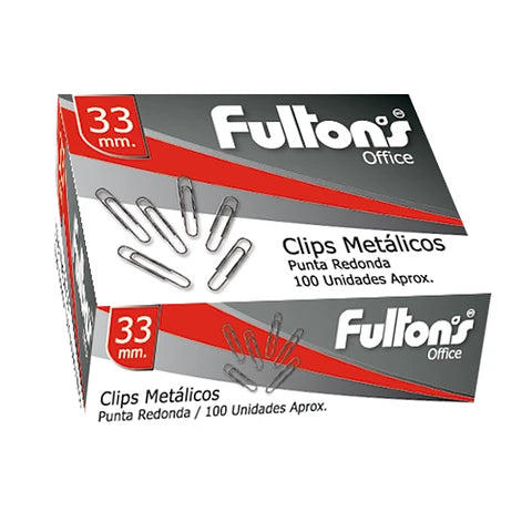 Clips metálicos 33mm 50unids Fultons